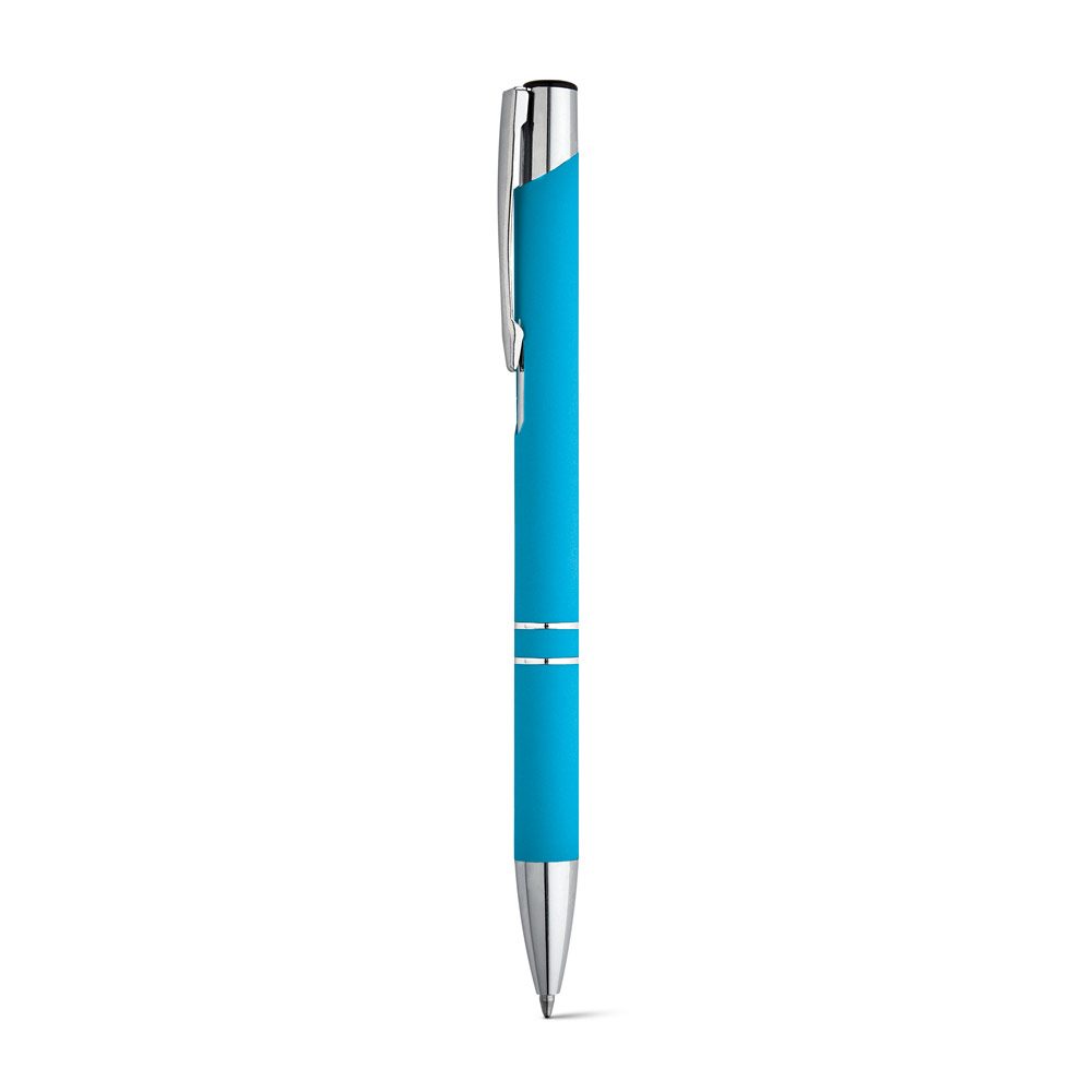 Stylo aluminium soft-touch, coloris Bleu clair