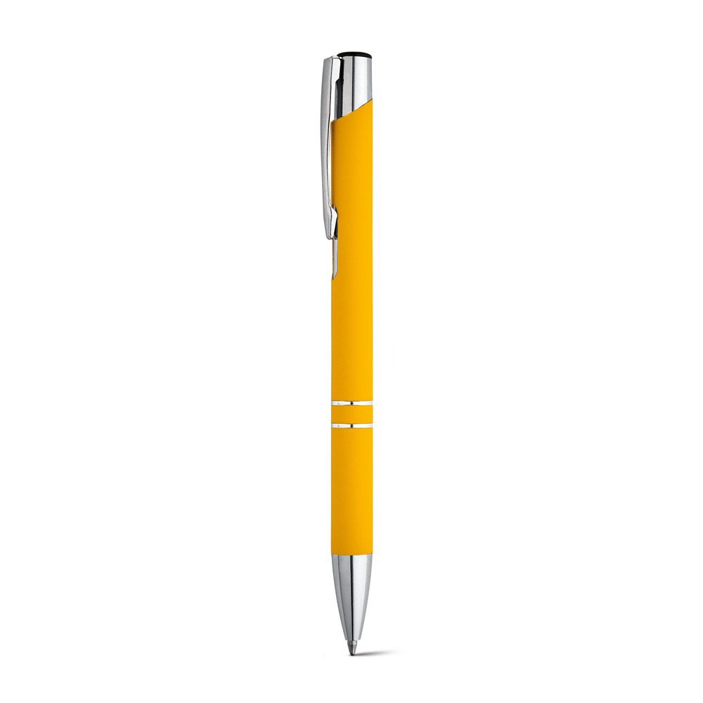 Stylo aluminium soft-touch, coloris Jaune
