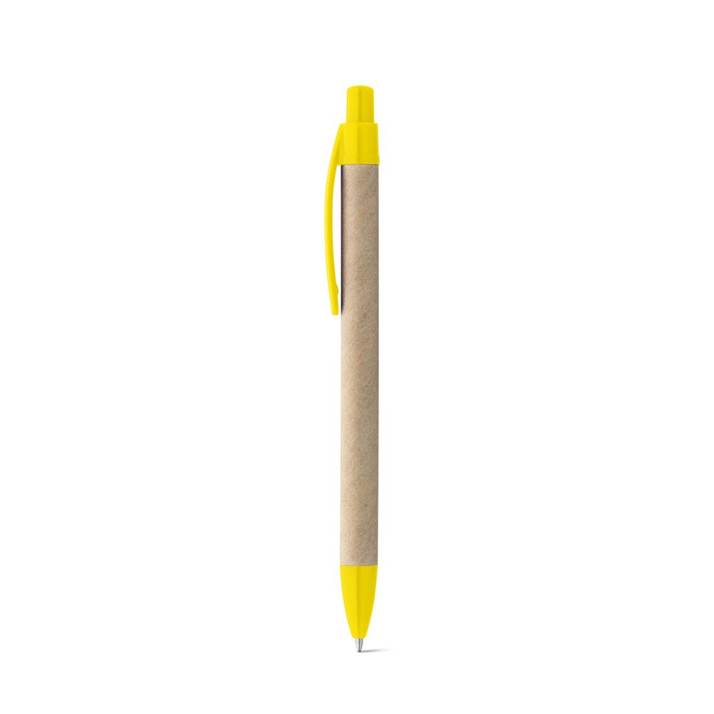 Stylo en carton recyclé, coloris Jaune