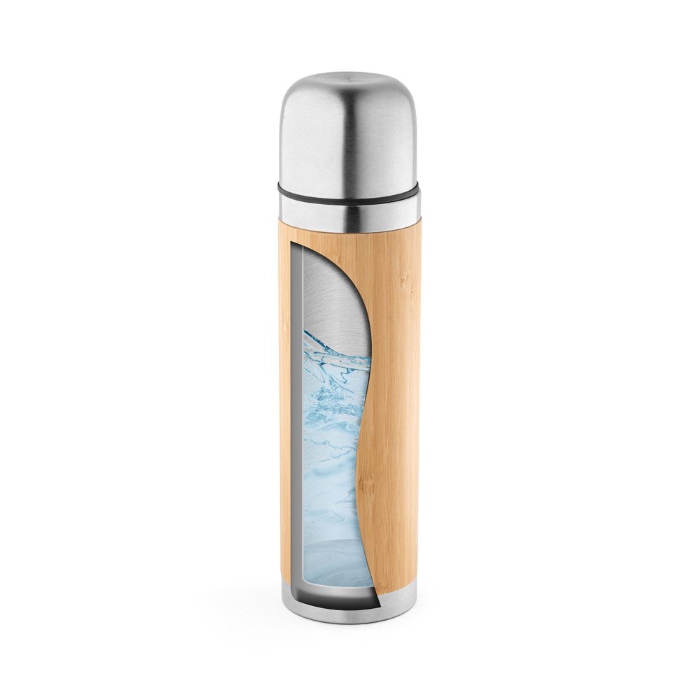 Vue en coupe : la double paroi inox sous le bambou
