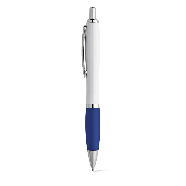 Stylo bille blanc à clip métal